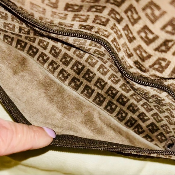 Fendi Brown Velvet Monogram Clutch - Picture 6 of 16